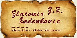 Zlatomir Radenković vizit kartica